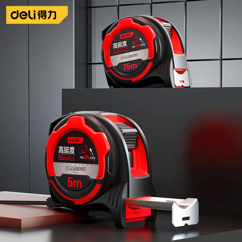 Tape Dispenser Weighted - Deli 5/7,5M zagęszczona taśma miernicza ze