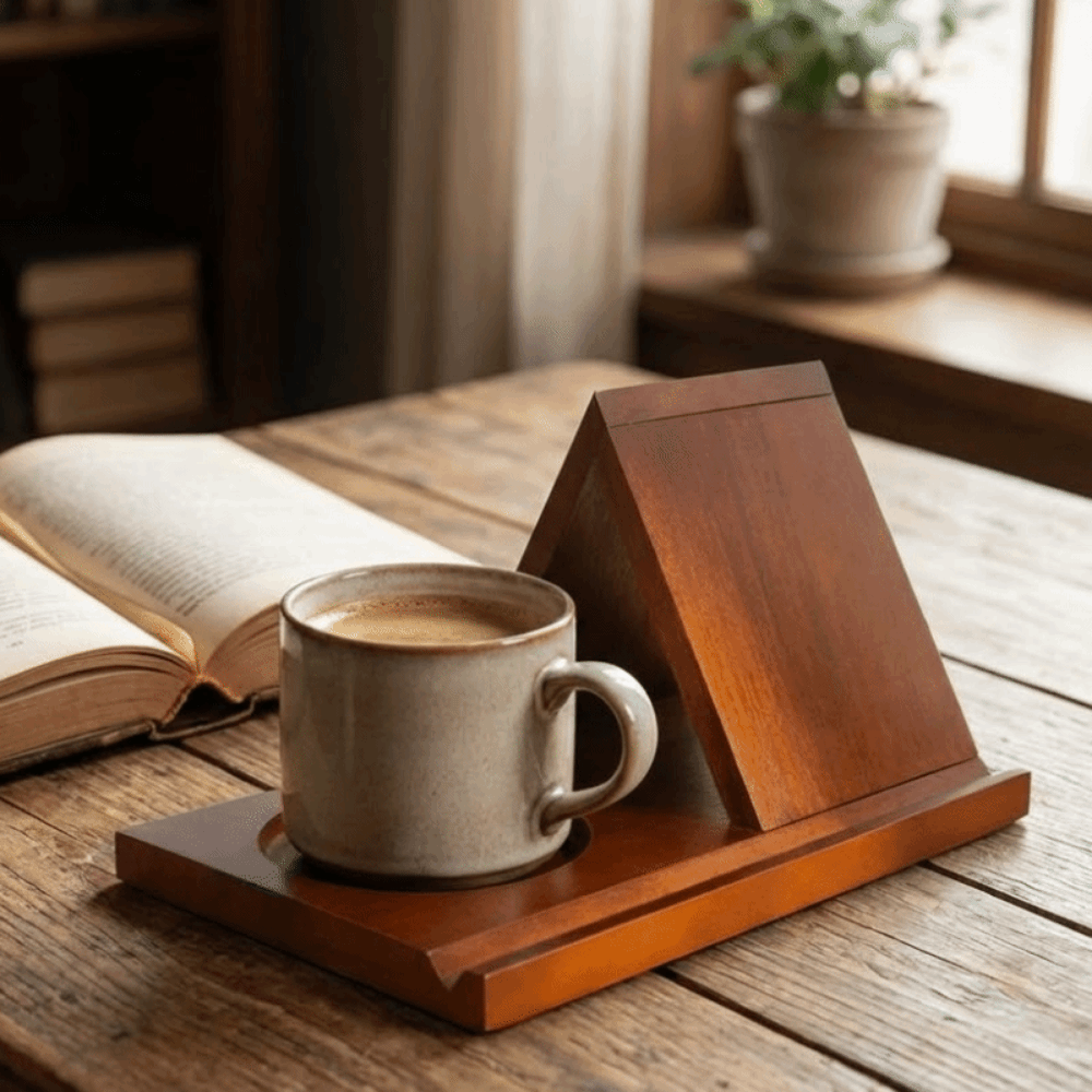 Magazine Holder Rack - Minimalistyczny drewniany stojak na książki 2