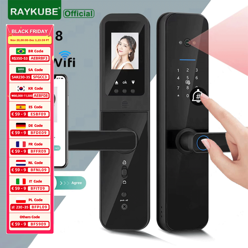 Letter Opener Brass - RAYKUBE F008 Tuya Wifi wizjer kamera