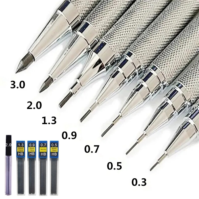 Mechanical Pencil 0.3 - Metalowy ołówek automatyczny 0,3 0,5 0,7