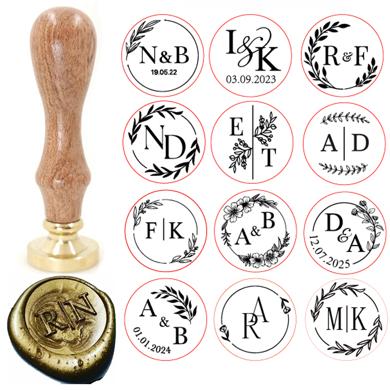 Wax Seal Stamp Set - Personalizowany mosiężny stempel do wosku z
