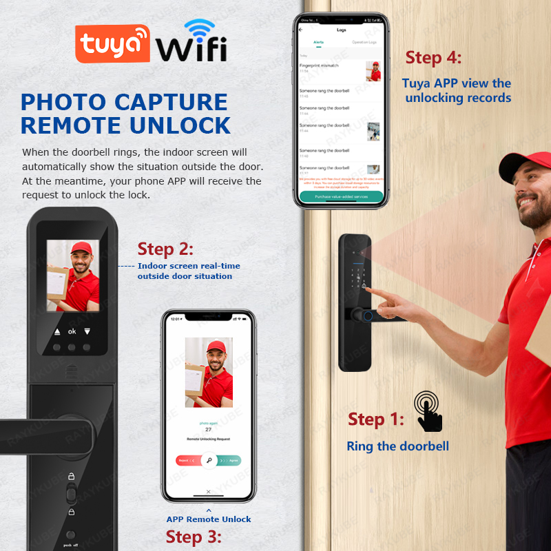 RAYKUBE F008 Tuya Wifi wizjer  – Letter Opener Brass recenzja i cena